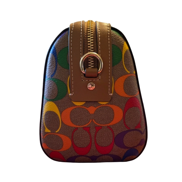 Coach Rowan Rainbow Signature Satchel with removable Crossbody Strap - Picture 4 of 16